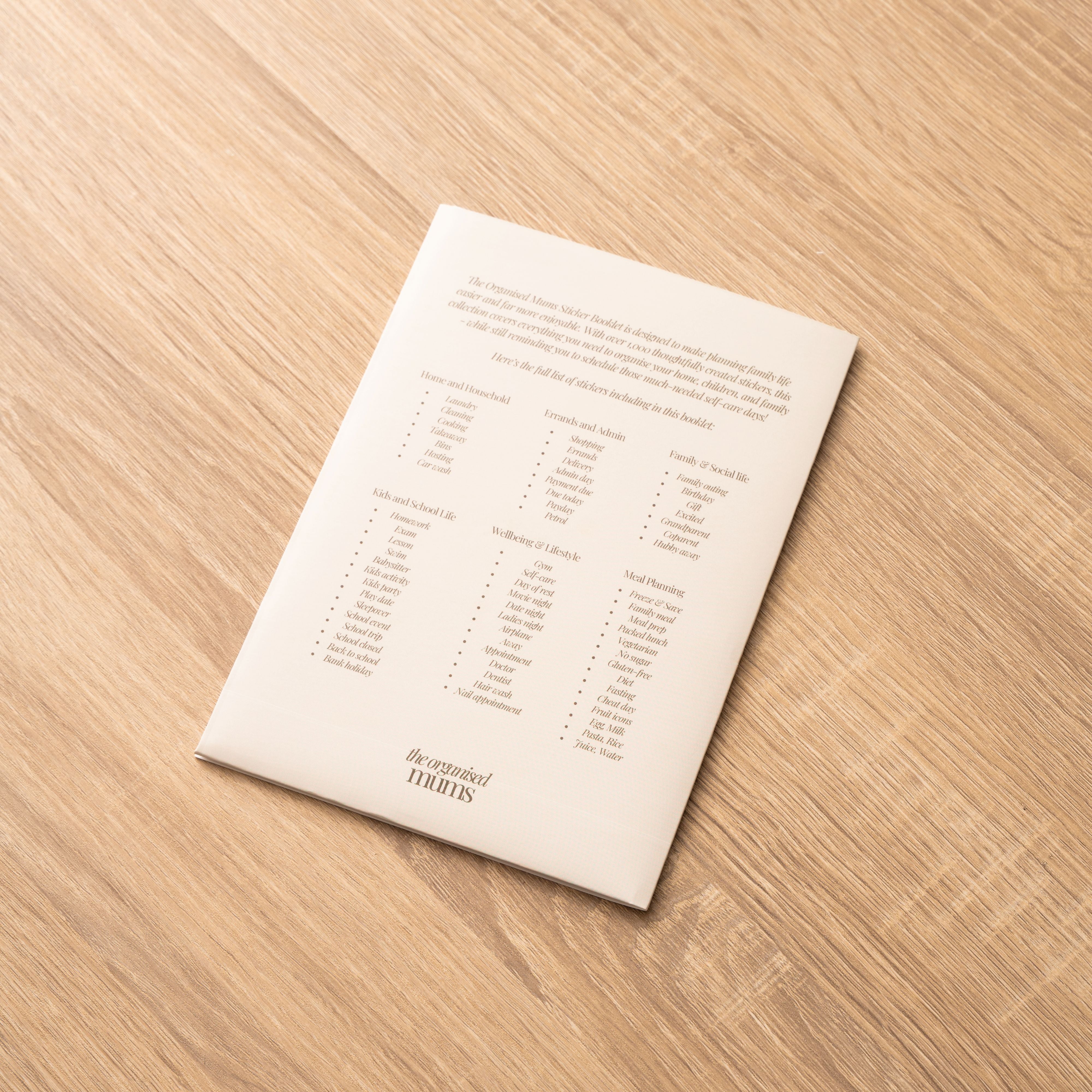 The Organised Mums Sticker Booklet